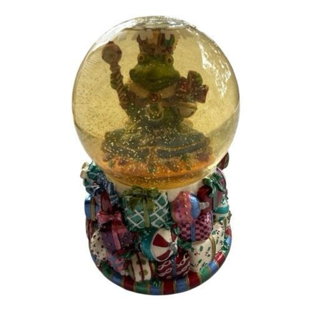 San Francisco Music Box Company Believe In The Magic Christmas Frog Snow Globe